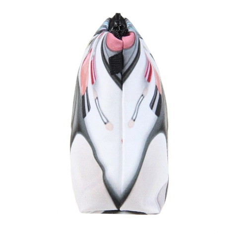 Trousse de Maquillage Femme Imprimé Talons Hauts Polyester Durable Sac de Rangement de Voyage Multifonction Pochette avec Fermeture Éclair