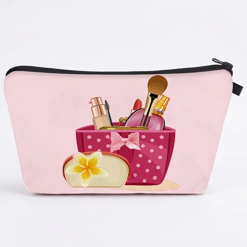 Dames Make-uptas Polyester Waterbestendig Reis Toiletartikelen Organizer Tas Met Spons Voering 3D Digitaal Printen