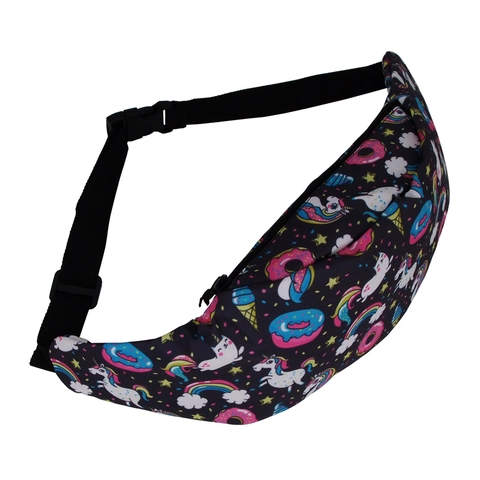 Damen Outdoor Einhorn Druck Gürteltasche Verstellbarer Gurt Reisen Sport Bauchtasche Polyester Hüfttasche Für Gym