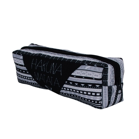 Borsa da Trucco in Tessuto Oxford Con Stampa Geometrica Hakuna Matata Astuccio Portatile Con Cerniera per Donna Viaggio Beauty Case