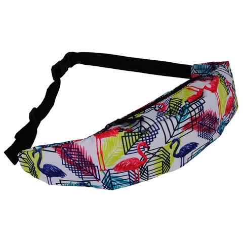 Women Fashion Printed Fanny Pack Polyester Waist Bag For Travel Sports Outdoor Cute Flamingo Unicorn Pattern Belt Bag For Women