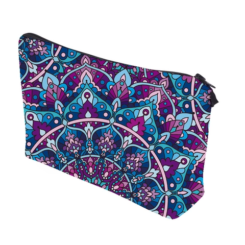 Mandala Print Kosmetiktasche Polyester Tragbare Reisen Kulturbeutel Waschtasche Vintage Bohemian Kosmetikbeutel Für Damen Alltag
