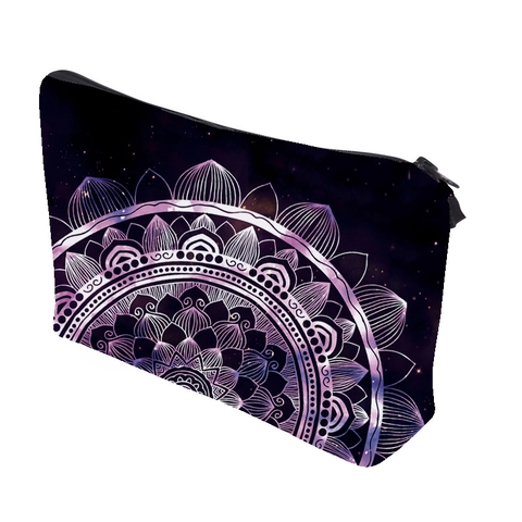 Neceser de Maquillaje Mandala Mandala Patrón Galaxia Cielo Estrellado Mujeres Poliéster Organizador de Viaje con Cremallera