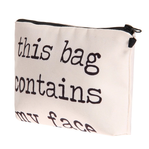 Neceser de Poliéster Estampado para Mujer Bolsa de Maquillaje de Viaje con Eslogan Divertido Organizador de Artículos de Tocador con Cremallera