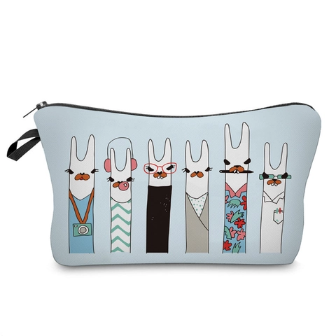 Llama Print Makeup Bag Waterproof Polyester Cosmetic Case Travel Toiletry Storage Pouch For Women Girls Zipper Organizer