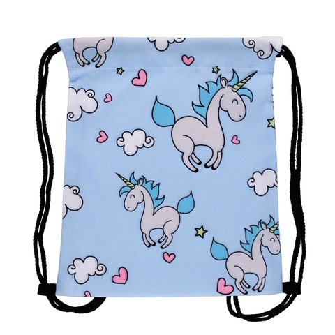 Unicorn Print Drawstring Backpack For Kids Lightweight Polyester Storage Bag Cute Cartoon Cinch Sack For Travel School Daily Use