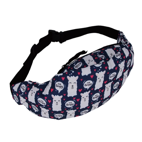 Women Digital Print Alpaca Waist Bag Portable Polyester Belt Bag For Outdoor Sport Running Travel Cute Animal Pattern Fanny Pack