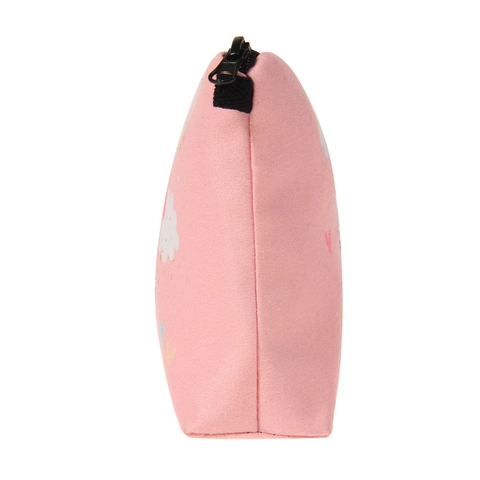 Rosa Einhorn Druck Kulturtasche Tragbare Reise Kosmetiktasche Aufbewahrungsbeutel Damen Mädchen Polyester Reißverschlusstasche