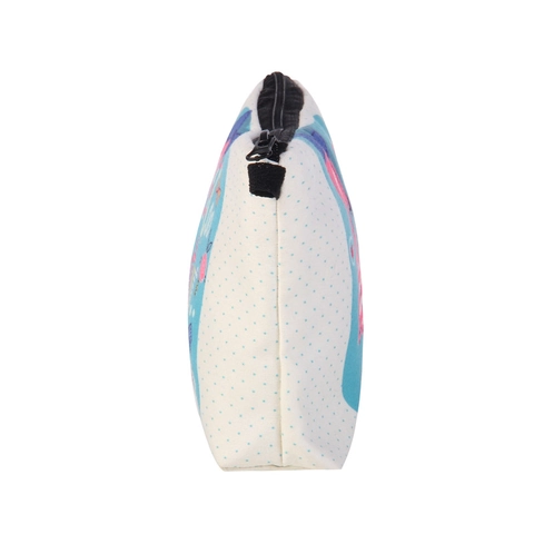 Trousse de Maquillage de Voyage Portable en Polyester Imprimé Flamant Rose Organisateur de Toilette Sac à Main pour Femmes