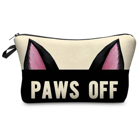 Trousse à Maquillage Portable en Poliestere Imprimé Dessin Animé Pochette de Rangement de Voyage à Fermeture Éclair pour Femmes Hommes