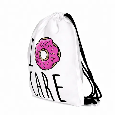Women Men Casual Polyester Drawstring Backpack Funny Donut Print Storage Bag Lightweight Travel Cinch Sack Bag