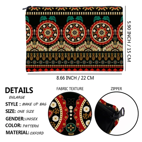 Mandala Druck Oxford Gewebe Kulturtasche Tragbare Reise Aufbewahrungstasche Reißverschluss Handheld Make-up Tasche Für Damen