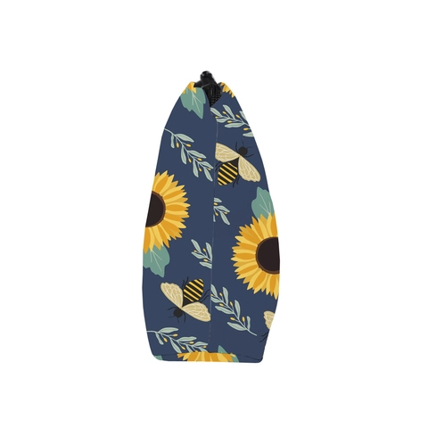 Trousse de Maquillage en Polyester Imperméable Imprimé Tournesol Abeille Sac de Rangement de Voyage Portable à Fermeture Éclair Femmes