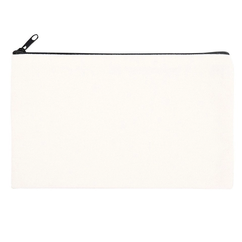 DIY Canvas Makeup Bag Portable Travel Toiletry Pouch Blank Zipper Stationery Pencil Case For Women Heat Transfer Printed