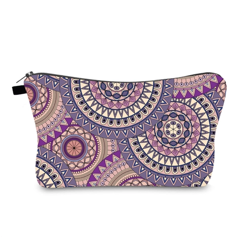 Bolsa de Aseo Impermeable Con Estampado de Mandala Portátil de Poliéster Almacenamiento de Maquillaje Viaje Bohemio para Mujer