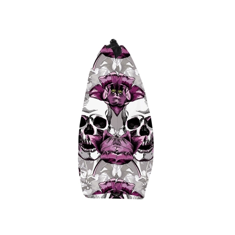 Trousse de Maquillage Portable Imprimé Crâne et Fleurs en Polyester Organisateur de Voyage pour Femmes Halloween Style Gothique