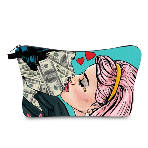 Pop Art Frau Druck Kulturtasche Wasserabweisend Polyester Kosmetik Aufbewahrungstasche Reise Waschbeutel Für Damen