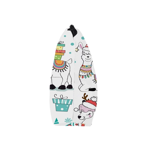 Portable Christmas Llama Print Makeup Bag Water-Repellent Polyester Travel Toiletry Storage Clutch Bag For Women