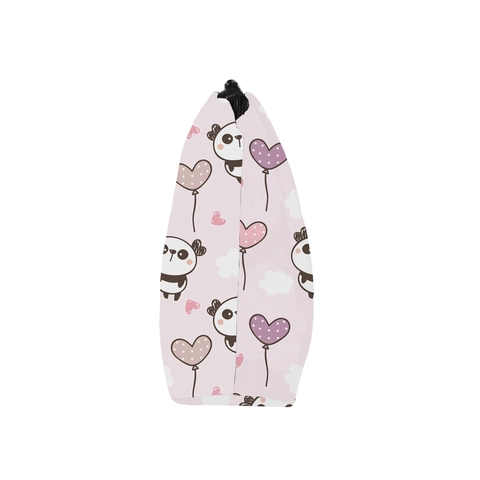 Women Waterproof Makeup Bag Cute Cartoon Panda Heart Balloon Print Portable Polyester Toiletry Storage Pouch Travel Wash Bag