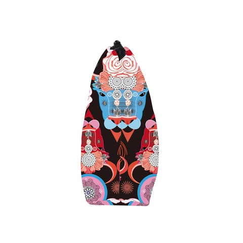 Bohemian Bull Skull Rose Floral Print Cosmetic Bag Waterproof Polyester Travel Toiletry Organizer Portable Makeup Bag