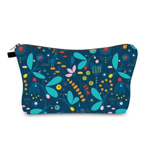 Trousse à Maquillage Déperlante en Polyester pour Femme Pochette de Rangement de Toilette Voyage Avec Motif Luciole