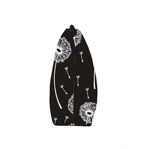Waterdichte Polyester Paardenbloem Print Make-uptas Voor Vrouwen Draagbare Reis Toilettas Opberg Organizer Zwart Wit
