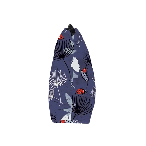 Trousse De Maquillage Portable En Polyester Hydrofuge Avec Imprimé Pissenlit Et Coccinelle Organisateur Voyage Femme