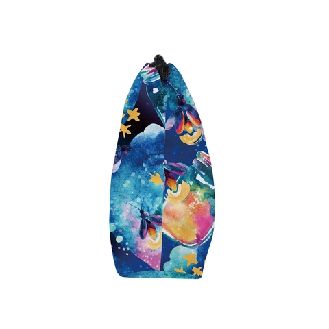 Women Waterproof Polyester Makeup Bag Firefly Star Jar Pattern Digital Printed Travel Toiletry Storage Pouch Dreamy Galaxy