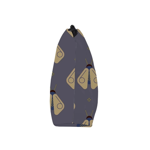 Waterproof Polyester Makeup Bag For Women Portable Travel Toiletry Organizer With Vintage Moth Print And Zipper Closure