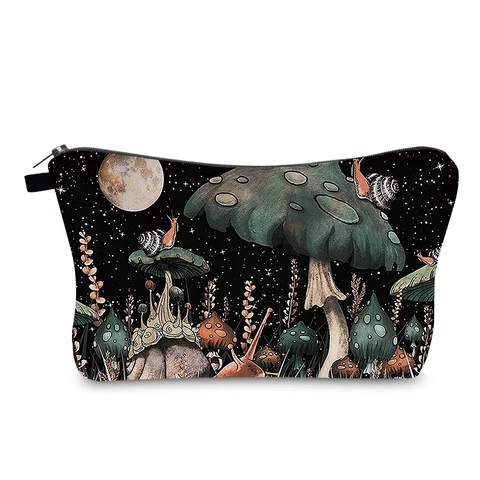 Fantasie Paddenstoel Slak Sterrenhemel Polyester Make-up Tas Waterdicht Reizen Cosmetische Organizer Ritszakje Dames Dagelijks