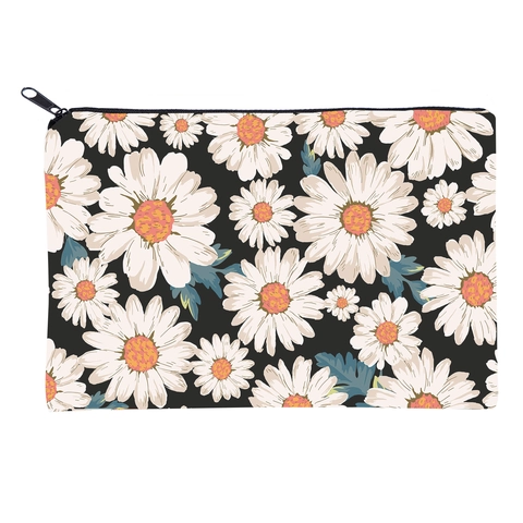 Madeliefje Print Make-uptas Draagbare Polyester Reizen Toiletartikelen Organizer Tas Bedrukt Bloemen Cosmetische Tas voor Vrouwen