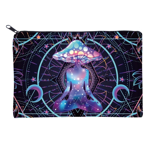 Paddenstoel Print Cosmetische Tas Psychedelische Melkweg Mandala Patroon Polyester Reis Toilettas Organiser Voor Dames