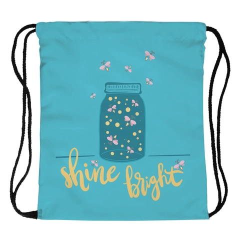Glühwürmchen Print Polyester Kordelzug Rucksack Shine Bright Kunst Design Für Outdoor Reisen Lässig Leicht Tragbar Tagesrucksack
