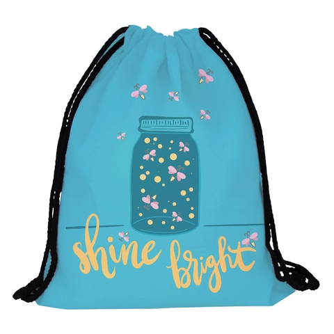 Glühwürmchen Print Polyester Kordelzug Rucksack Shine Bright Kunst Design Für Outdoor Reisen Lässig Leicht Tragbar Tagesrucksack