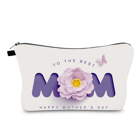 Mother's Day Makeup Bag Polyester Waterproof Portable Travel Storage Wash Bag Happy Mother's Day Gift Clutch Bag For Women