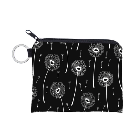 Portamonete Portatile in Poliestere Con Stampa a Tarassaco Con Anello Portachiavi Mini Pochette a Cerniera Resistente all'Acqua Piccolo Portafoglio per Donne Borsa da Viaggio Quotidiana