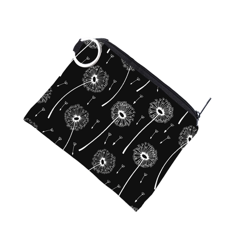 Portamonete Portatile in Poliestere Con Stampa a Tarassaco Con Anello Portachiavi Mini Pochette a Cerniera Resistente all'Acqua Piccolo Portafoglio per Donne Borsa da Viaggio Quotidiana