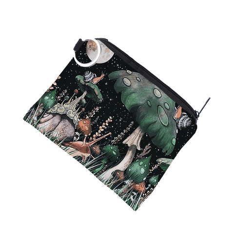 Pilz Druck Mini Münzbörse Polyester Tragbare Schlüsselanhänger Reißverschluss Brieftasche Für Damen Mädchen Kunst Tasche