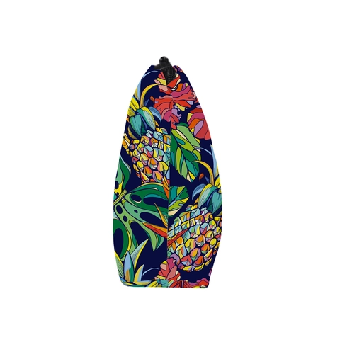 Trousse de Maquillage en Polyester Imprimé Tropical Ananas pour Femme Imperméable Voyage Sac de Rangement Portable