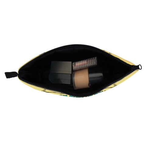Trousse de Toilette Portable pour Femme Imprimé Papillon Voyage Polyester Rangement avec Fermeture Éclair Rétro Maquillage Sac à Main