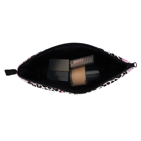 Dames Luipaardprint Vlinder Make-uptas Polyester Draagbare Reis Cosmetische Tas Waterdichte Toilettas Organizer Handtas