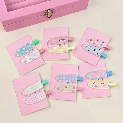 Sweet Floral Non-Trace Hair Clips For Women Korean Style Macaron Color Resin Duckbill Clips Cute Hair Accessories Jewelry