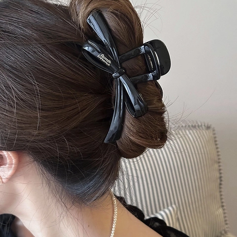 Elegante Franse Strik Grote Haarklem Hars Haarspeld Met Tekst Voor Dames Dagelijkse Styling Haaraccessoires