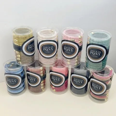 Élastiques à Cheveux Floconné Haute Élasticité Avec Perles en Métal Doré Attaches de Queue de Cheval Durables Cordes à Cheveux Colorées Pour Femme