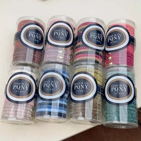 Élastiques à Cheveux Floconné Haute Élasticité Avec Perles en Métal Doré Attaches de Queue de Cheval Durables Cordes à Cheveux Colorées Pour Femme