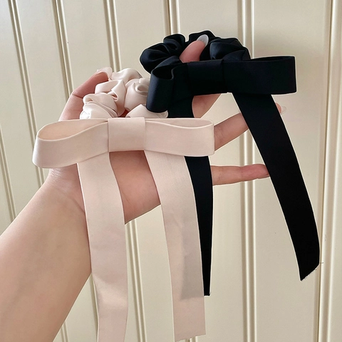 Elegantes Großes Schleifenband Satin Haargummi Für Damen Koreanischer Stil Fee Haarseil Dekorative Haarschmuck Kopfschmuck
