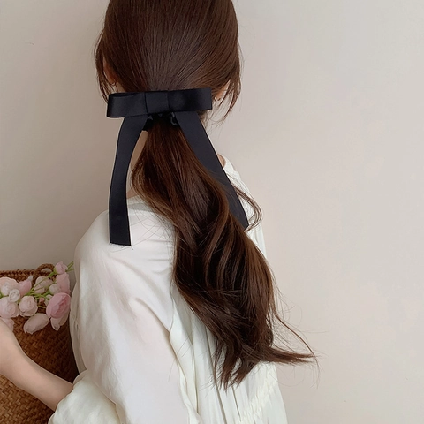 Elegantes Großes Schleifenband Satin Haargummi Für Damen Koreanischer Stil Fee Haarseil Dekorative Haarschmuck Kopfschmuck