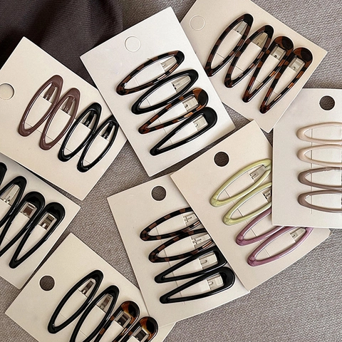 Fermagli per Capelli Vintage a Goccia Ovali Traforati Stile Coreano Tartarugato Clip BB per Donne Ragazze Eleganti Accessori per Capelli