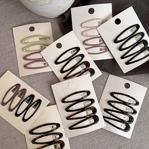 Fermagli per Capelli Vintage a Goccia Ovali Traforati Stile Coreano Tartarugato Clip BB per Donne Ragazze Eleganti Accessori per Capelli