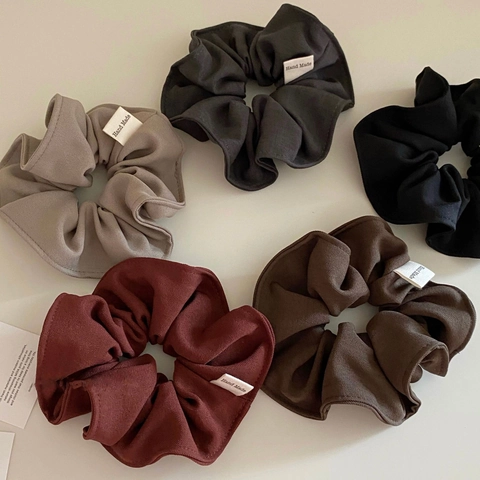 Coleteros de Tela Retro para Mujer Color Vintage Gomas de Pelo Grandes Hechas a Mano Diademas de Tela Elástica Accesorios para el Pelo